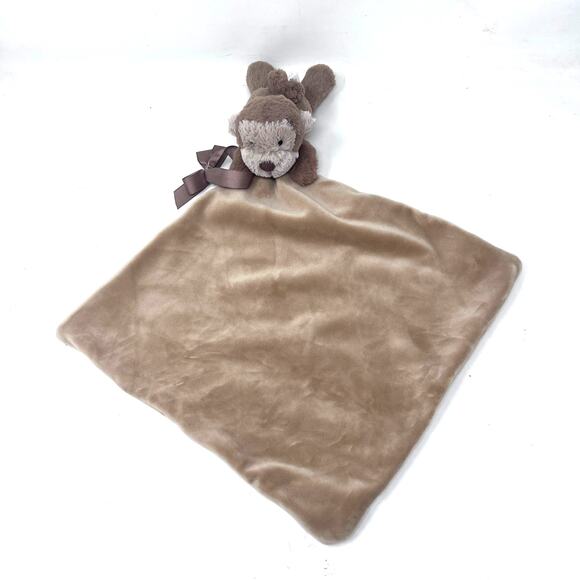 Jellycat Shooshu Monkey Soother Plush Brown Lovey Baby Security Blanket Nunu HTF - Picture 1 of 6